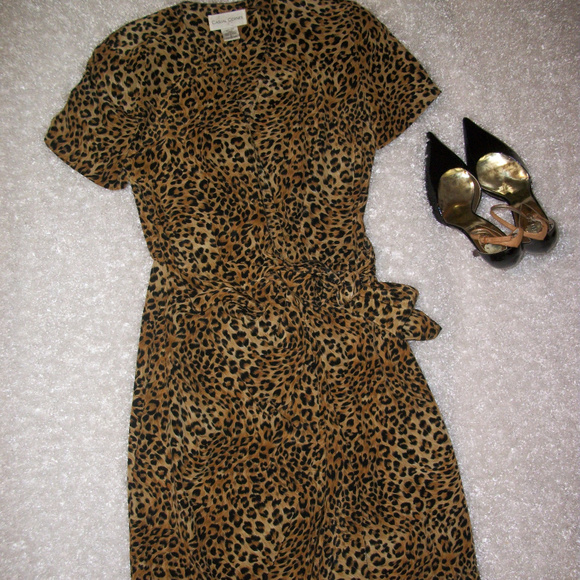 Casual Corner Dresses & Skirts - CASUAL CORNER Women's Leopard Print Silk Dress SZ8